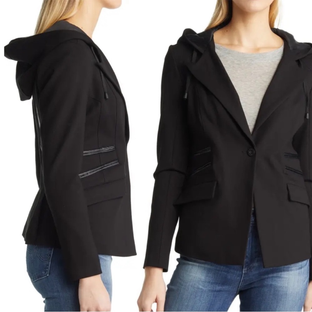 NEW! BLANC NOIR Gayatri Blazer Jacket, BLACK SIZE MEDIUM